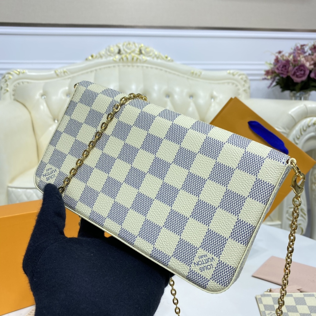 Louis Vuitton FELICIE POCHETTE Handbag Damier Azur N63106